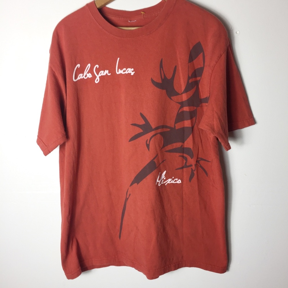 Le Best Brown Large Stretch Casual Graphic Tee